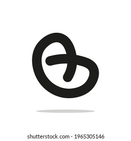 Pretzel vector icon in black solid flat design icon isolated on white background
