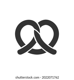 Pretzel vector icon in black solid flat design icon isolated on white background