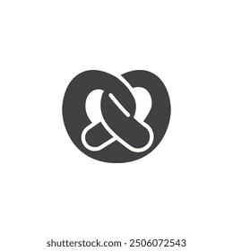 Pretzel vector icon. filled flat sign for mobile concept and web design. Pretzel glyph icon. Symbol, logo illustration. Vector graphics