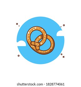Pretzel Vector Icon Illustrations. Holiday, Food and Drink Icon Concept White Isolated. Flat Cartoon Style Suitable for Web Landing Page, Banner, Sticker, Background