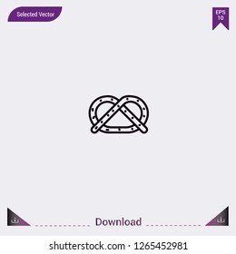 Pretzel vector icon. Modern, simple, isolated, flat best quality icon for web site designs or mobile apps. Vector illustration eps10.