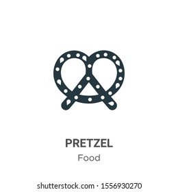 Pretzel vector icon on white background. Flat vector pretzel icon symbol sign from modern food collection for mobile concept and web apps design.