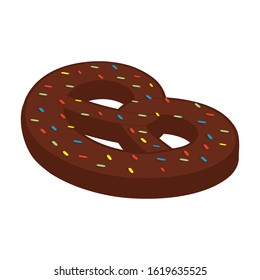 Pretzel vector icon.Cartoon vector icon isolated on white background pretzel.