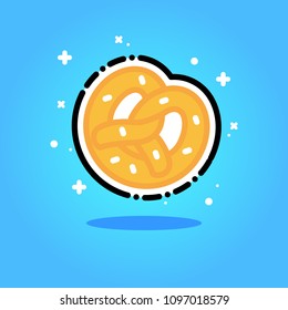 Pretzel vector illustration in line style