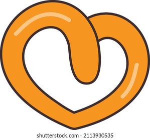 pretzel Vector illustration on a transparent background.Premium quality symmbols.Vector line flat icon for concept and graphic design.
