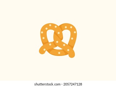 Pretzel vector isolated icon illustration