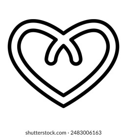 Pretzel Vector Line Icon Design