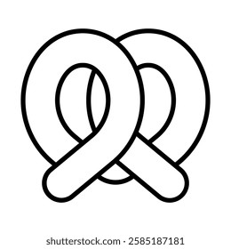 Pretzel Vector Line Icon Design