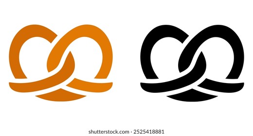 Pretzel vector logotype. German pastry icon.