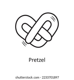 Pretzel vector outline Icon Design illustration. Bakery Symbol on White background EPS 10 File