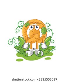 the pretzel waiting too long mascot. cartoon vector