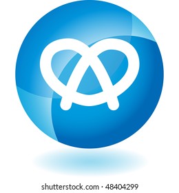 Pretzel web button isolated on a background