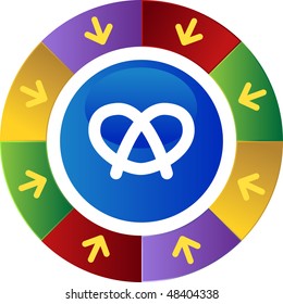 Pretzel web button isolated on a background