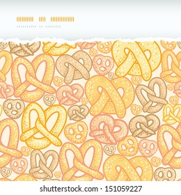 Pretzels horizontal torn seamless pattern background