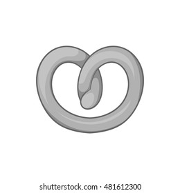 Pretzels icon in black monochrome style isolated on white background. Bread products symbol vector illustration