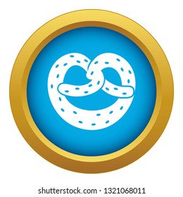 Pretzels icon blue vector isolated on white background for any design