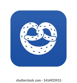 Pretzels icon digital blue for any design isolated on white vector illustration