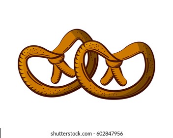pretzels icon over white background. colorful design. bakery products concept. vector illustration