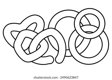 Pretzels Line Art Artistic Drawing