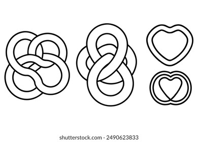 Pretzels Line Art Minimalist Drawing