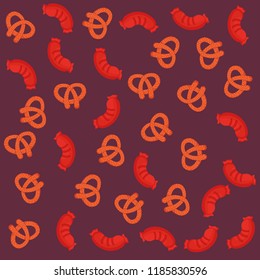 pretzels and sausages background