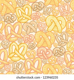 Pretzels seamless pattern background