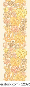 Pretzels vertical seamless pattern background border
