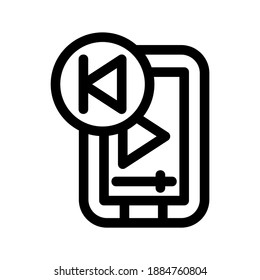 Prev-Symbol oder Logo einzeln auf Zeichen, Vektorgrafik - hochwertige Vektorsymbole in schwarzem Stil
