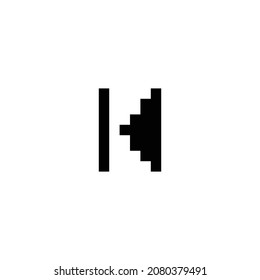 diseño de icono perfecto de píxeles anteriores. Diseño de estilo plano aislado en un fondo blanco. Ilustración del vector