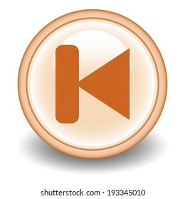 prev pointer icon on orange background