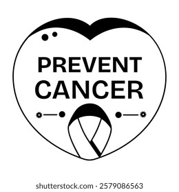 Prevent cancer sticker in glyph style 