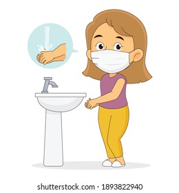 Prevent covid 19, wearing medical mask, wash your hands