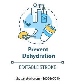 Prevent dehydration concept icon. Natural treatment for flu. Moisturizing and skincare. Stay hydrated idea thin line illustration. Vector isolated outline RGB color drawing. Editable stroke