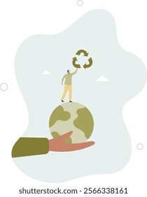 prevent environmental pollution.Recycling concept .flat characters.