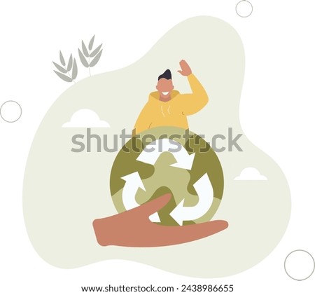 prevent environmental pollution.Recycling concept .flat vector illustration.