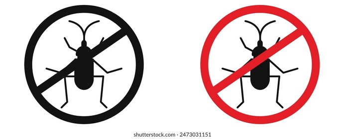 Prevent insect infestations with this stop insect sign, featuring a clear pest control icon and warning label, ideal for maintaining hygiene and safety in public spaces.