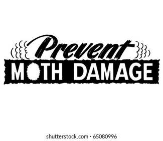 Prevent Moth Damage - Ad Header - Retro Clipart
