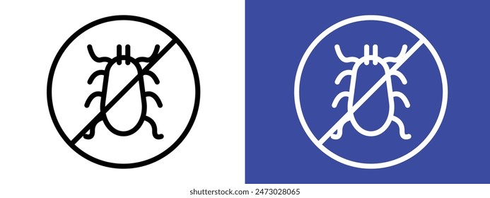 Evite las infestaciones de insectos parásitos con este signo de insectos no parásitos, que incluye un símbolo de advertencia, un ícono de Vector y una etiqueta de prohibición.