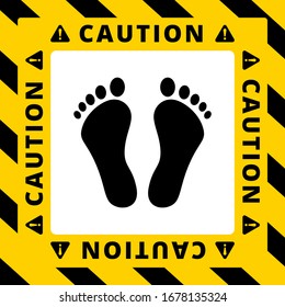 Prevent the spread of Covid-19 by dividing the standing position in the transport lift. Social Distancing