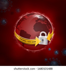 Prevent spread disease By closing the country, closing the city Lock The world lockdown from Covid-19.