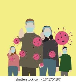 prevent transmission of the virusconceptual design illustration vector