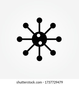 evitar un solo icono de virus. ilustración vectorial de icono de corona de virus