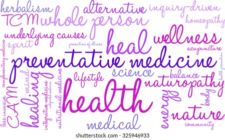 Preventative Medicine word cloud on a white background. 