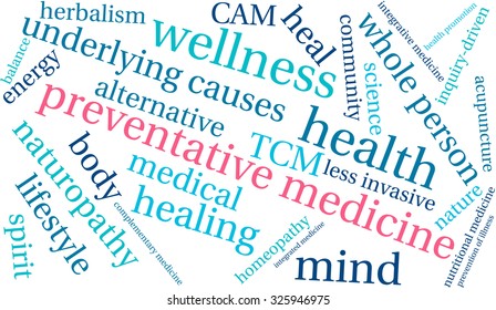 Preventative Medicine word cloud on a white background. 