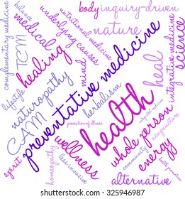Preventative Medicine word cloud on a white background. 