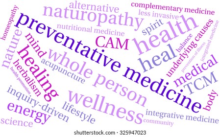 Preventative Medicine word cloud on a white background. 