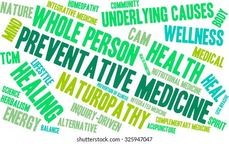 Preventative Medicine word cloud on a white background. 