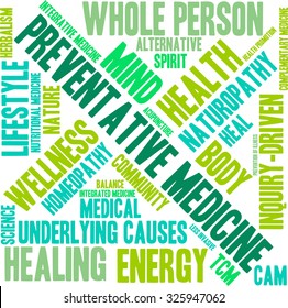 Preventative Medicine word cloud on a white background. 