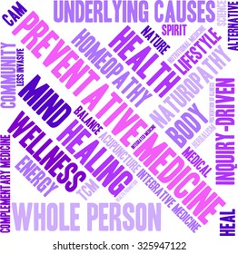 Preventative Medicine word cloud on a white background. 
