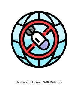 preventing exploitation environment in war color icon vector. preventing exploitation environment in war sign. isolated symbol illustration